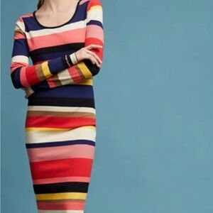 SOLD Tracy Reese Multicolor Striped Long Sleeve Dress